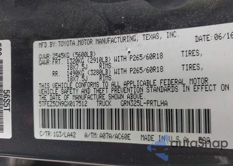 2016 Toyota Tacoma Limited z USA, uszkodzony, nr VIN 5TFEZ5CN9GX017512